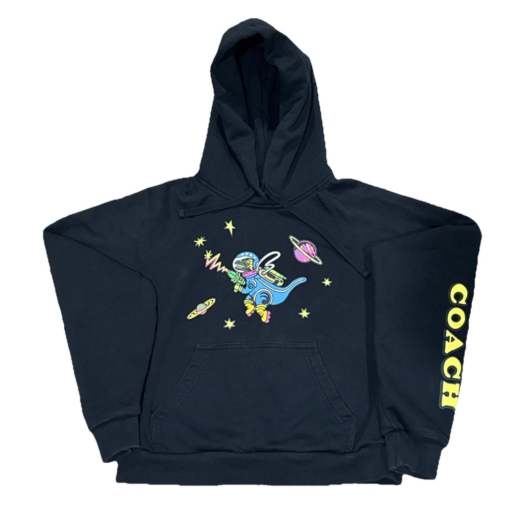 Coach Limited Edition Cosmic Rexy Hoodie Black XS Women's Girl's Dinosaur